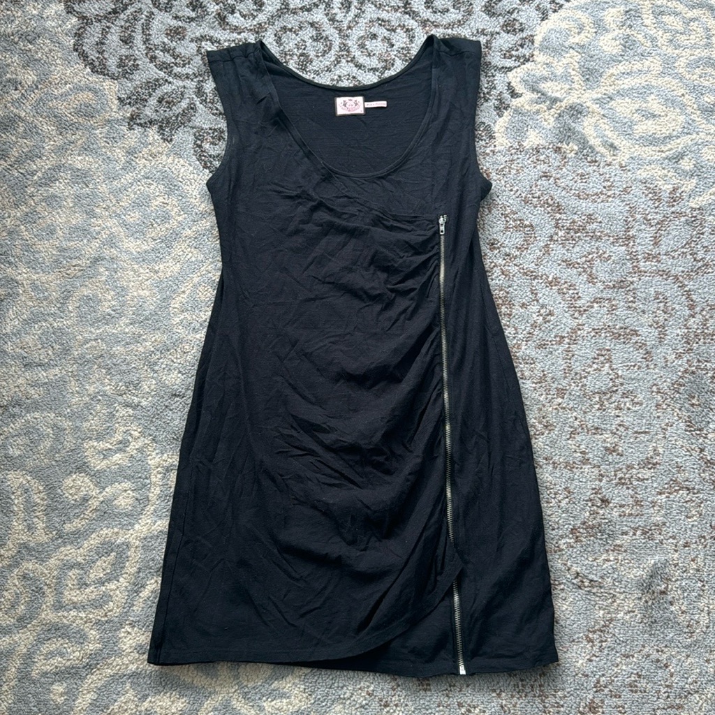 Juicy Couture Zippered Wrap Dress Black Medium